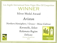 Ariston LA Silver Award Certificate